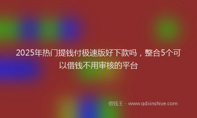 2025年热门提钱付极速版好下款吗，整合5个可以借钱不用审核的平台