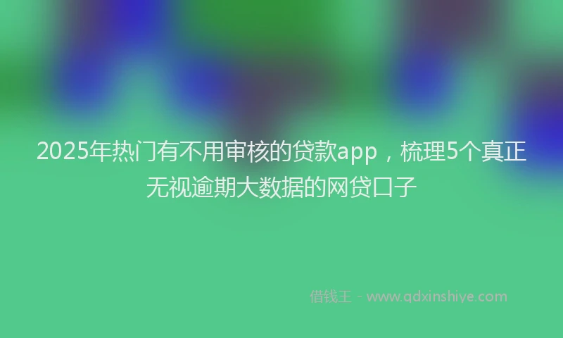 2025年热门有不用审核的贷款app，梳理5个真正无视逾期大数据的网贷口子