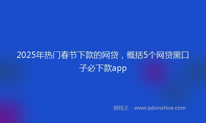 2025年热门春节下款的网贷，概括5个网贷黑口子必下款app