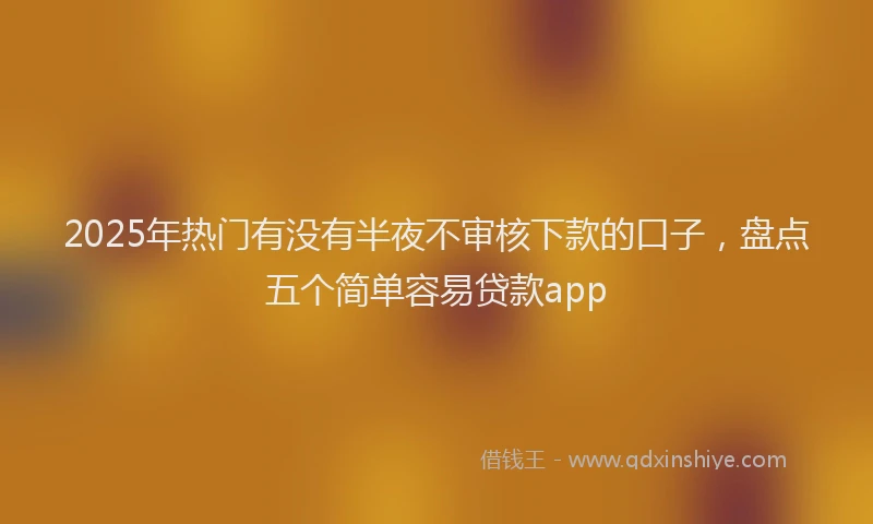 2025年热门有没有半夜不审核下款的口子，盘点五个简单容易贷款app