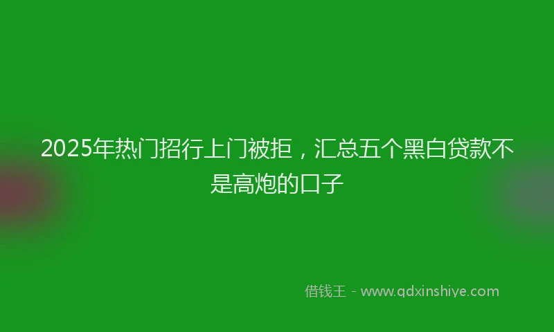 2025年热门招行上门被拒，汇总五个黑白贷款不是高炮的口子