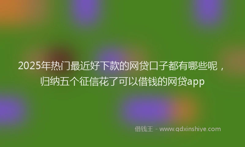 2025年热门最近好下款的网贷口子都有哪些呢，归纳五个征信花了可以借钱的网贷app