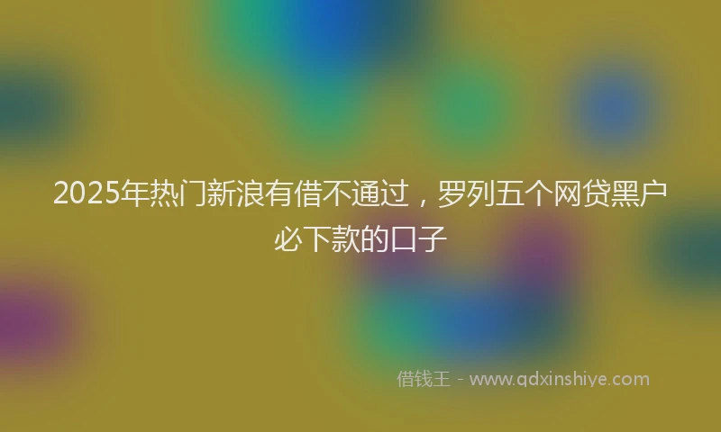 2025年热门新浪有借不通过，罗列五个网贷黑户必下款的口子