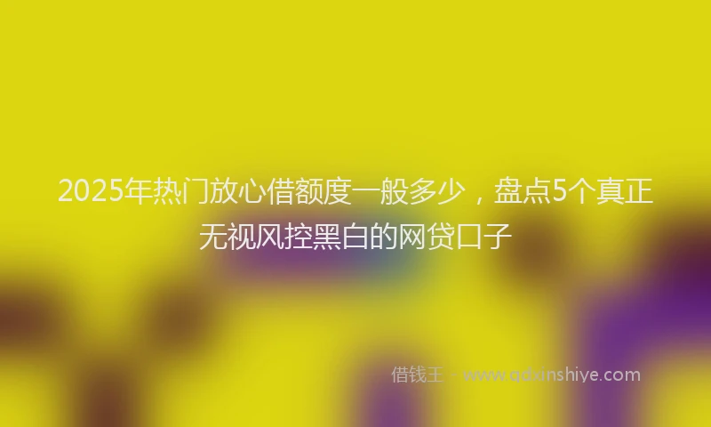 2025年热门放心借额度一般多少，盘点5个真正无视风控黑白的网贷口子