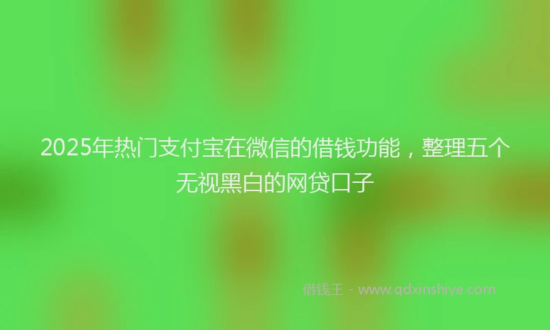 2025年热门支付宝在微信的借钱功能，整理五个无视黑白的网贷口子
