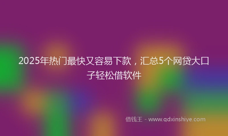 2025年热门最快又容易下款，汇总5个网贷大口子轻松借软件