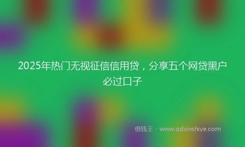 2025年热门无视征信信用贷，分享五个网贷黑户必过口子