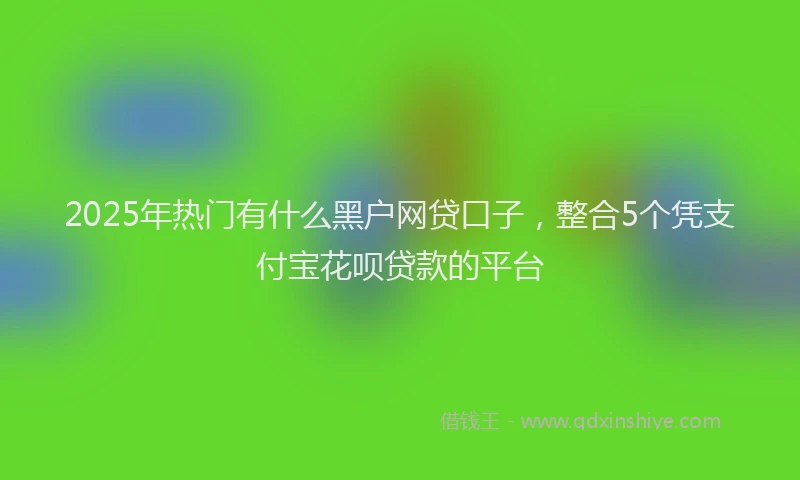 2025年热门有什么黑户网贷口子，整合5个凭支付宝花呗贷款的平台