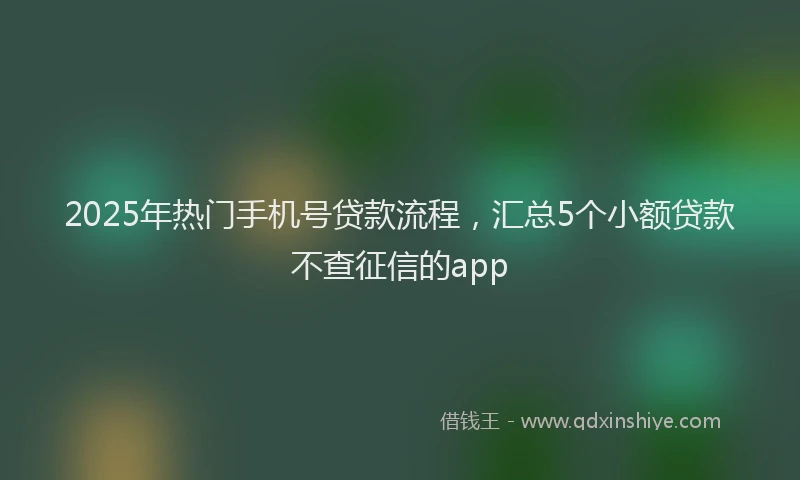 2025年热门手机号贷款流程，汇总5个小额贷款不查征信的app