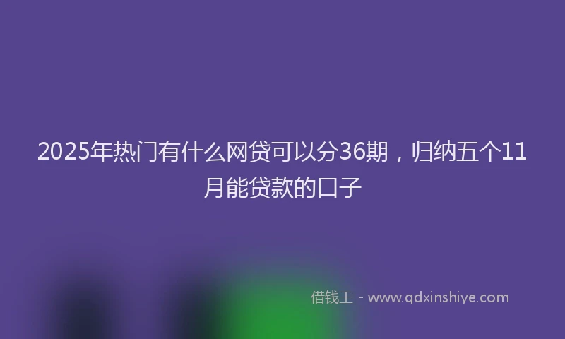 2025年热门有什么网贷可以分36期，归纳五个11月能贷款的口子