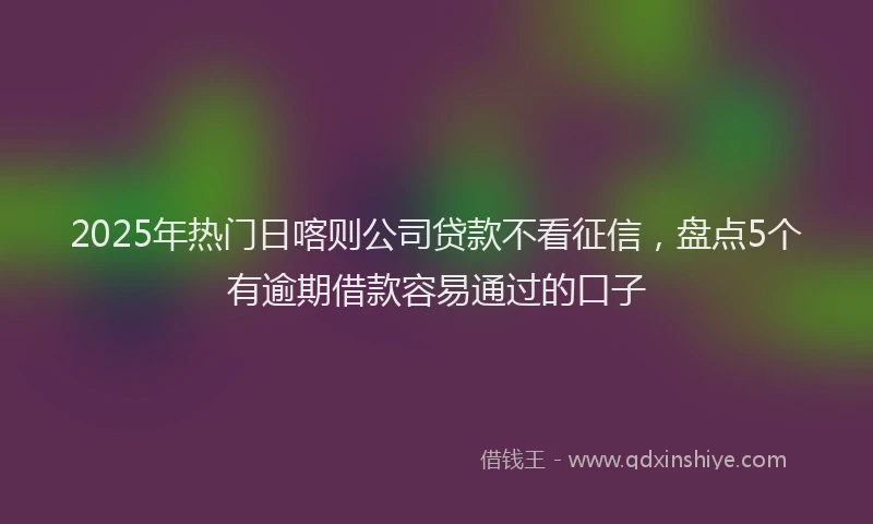 2025年热门日喀则公司贷款不看征信，盘点5个有逾期借款容易通过的口子