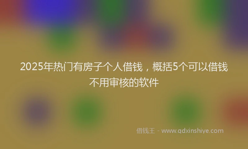 2025年热门有房子个人借钱，概括5个可以借钱不用审核的软件