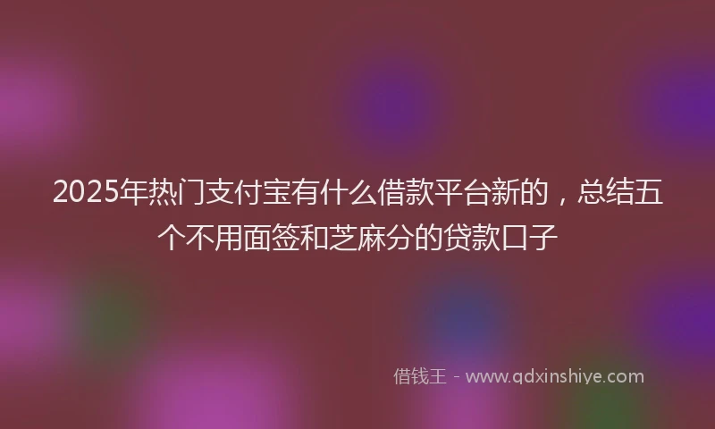 2025年热门支付宝有什么借款平台新的，总结五个不用面签和芝麻分的贷款口子