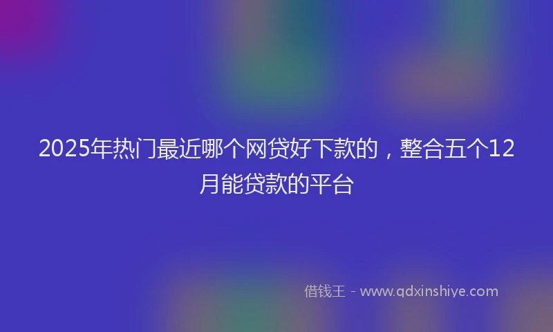 2025年热门最近哪个网贷好下款的，整合五个12月能贷款的平台