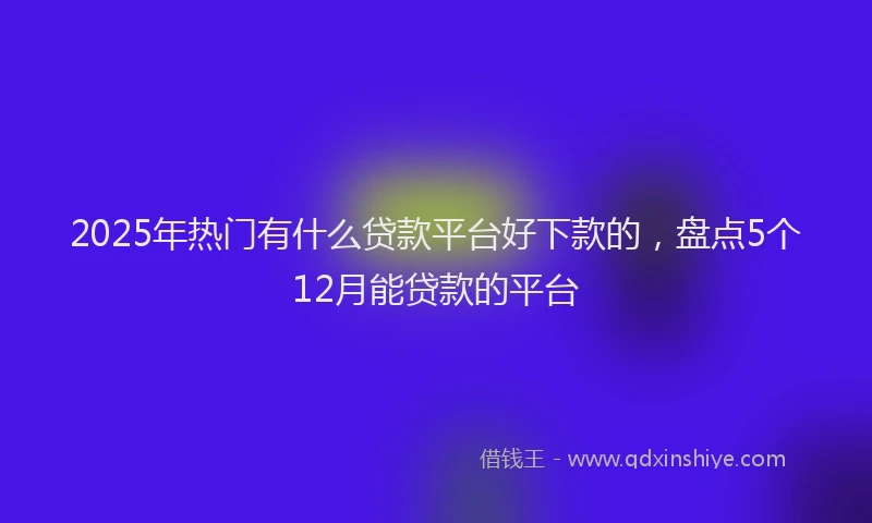 2025年热门有什么贷款平台好下款的，盘点5个12月能贷款的平台