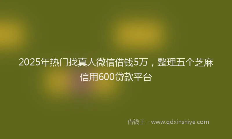 2025年热门找真人微信借钱5万，整理五个芝麻信用600贷款平台