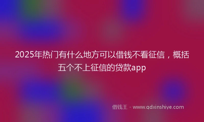 2025年热门有什么地方可以借钱不看征信，概括五个不上征信的贷款app