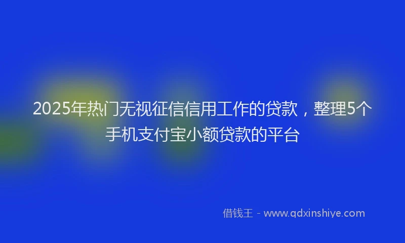 2025年热门无视征信信用工作的贷款，整理5个手机支付宝小额贷款的平台