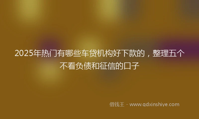 2025年热门有哪些车贷机构好下款的，整理五个不看负债和征信的口子