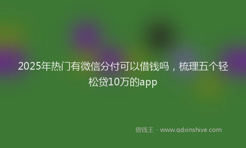 2025年热门有微信分付可以借钱吗，梳理五个轻松贷10万的app