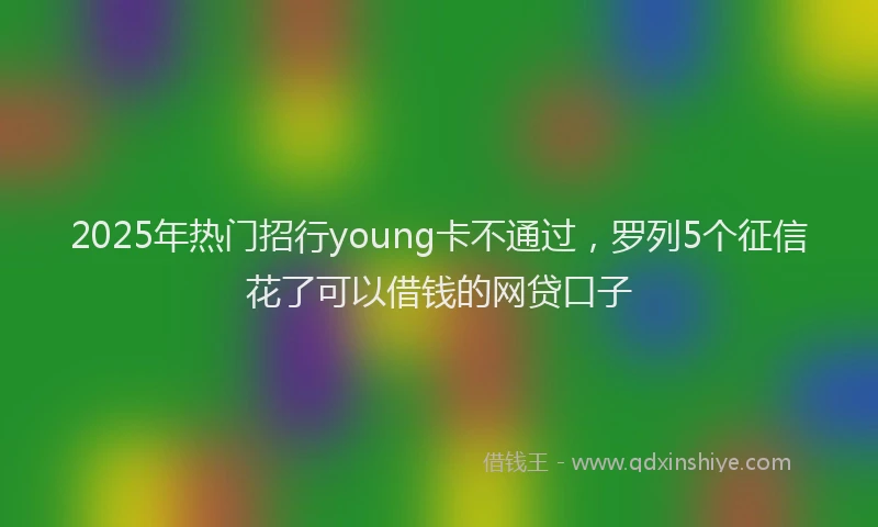 2025年热门招行young卡不通过，罗列5个征信花了可以借钱的网贷口子