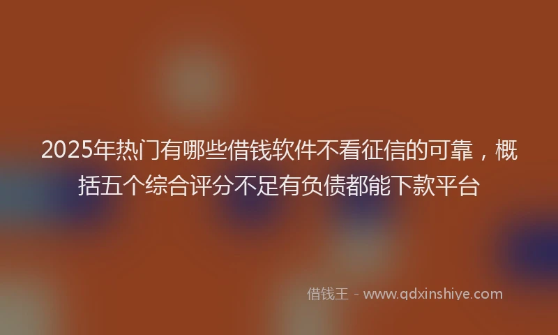 2025年热门有哪些借钱软件不看征信的可靠，概括五个综合评分不足有负债都能下款平台