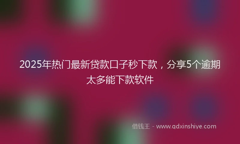 2025年热门最新贷款口子秒下款，分享5个逾期太多能下款软件