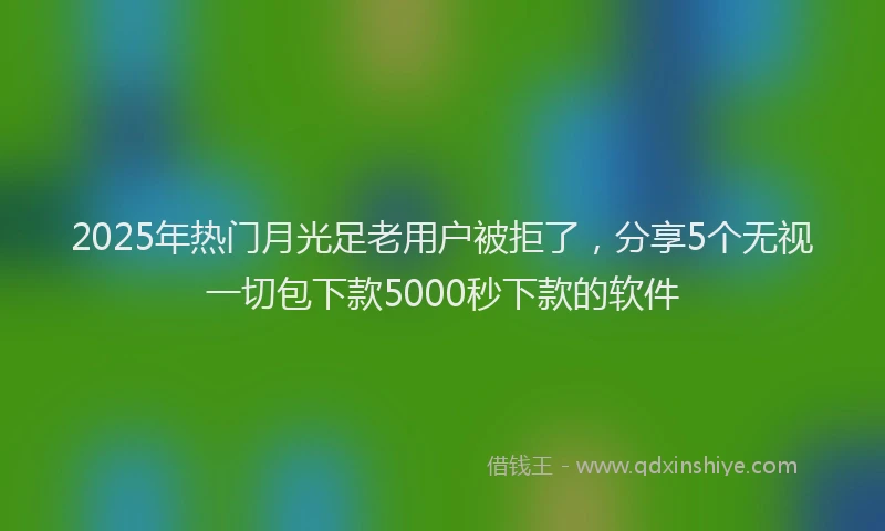 2025年热门月光足老用户被拒了，分享5个无视一切包下款5000秒下款的软件