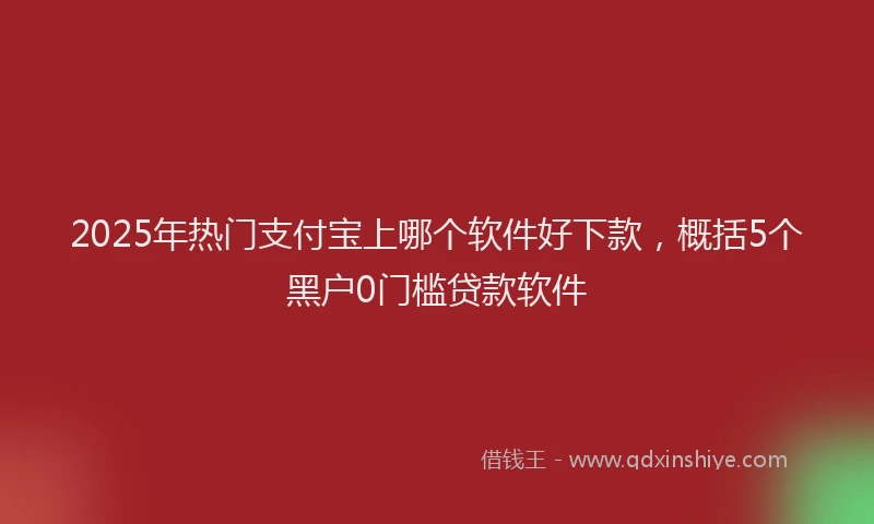 2025年热门支付宝上哪个软件好下款，概括5个黑户0门槛贷款软件