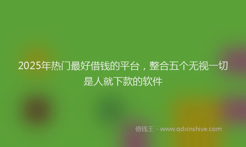 2025年热门最好借钱的平台，整合五个无视一切是人就下款的软件