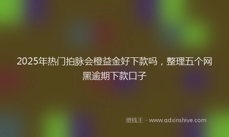 2025年热门拍脉会橙益金好下款吗，整理五个网黑逾期下款口子