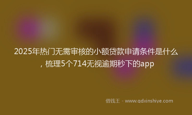 2025年热门无需审核的小额贷款申请条件是什么，梳理5个714无视逾期秒下的app