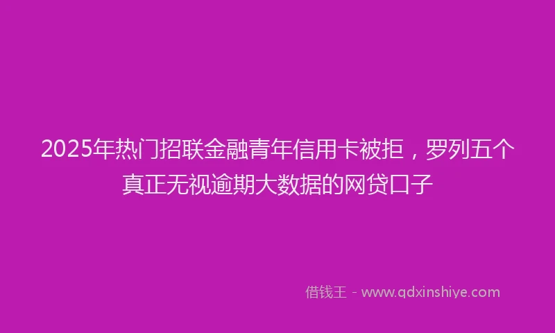 2025年热门招联金融青年信用卡被拒，罗列五个真正无视逾期大数据的网贷口子