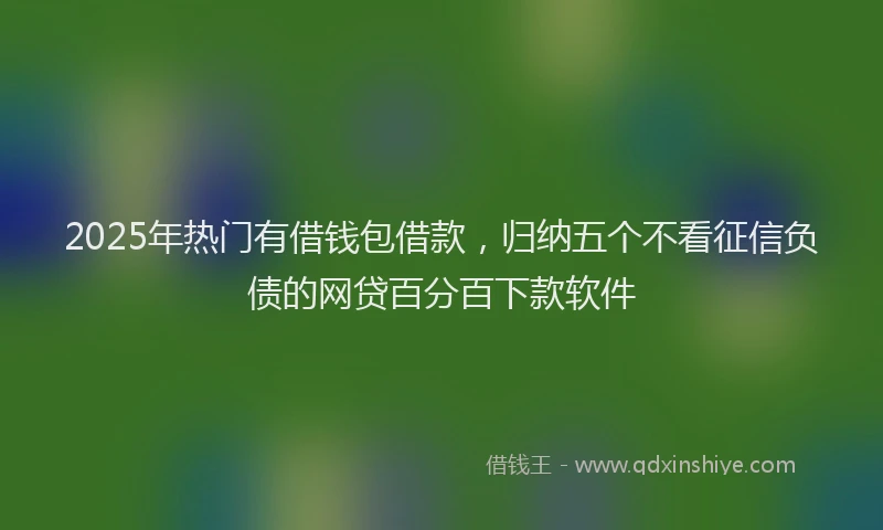 2025年热门有借钱包借款，归纳五个不看征信负债的网贷百分百下款软件
