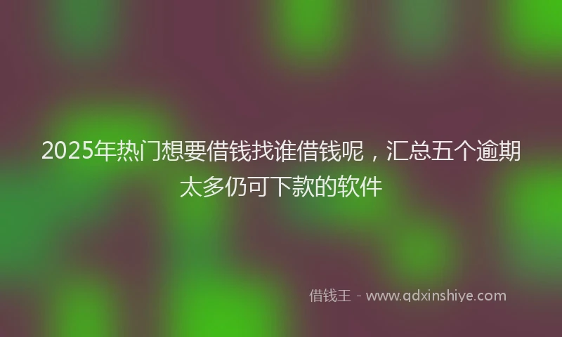 2025年热门想要借钱找谁借钱呢，汇总五个逾期太多仍可下款的软件