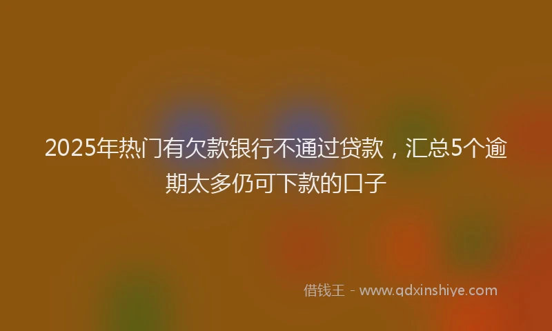2025年热门有欠款银行不通过贷款，汇总5个逾期太多仍可下款的口子