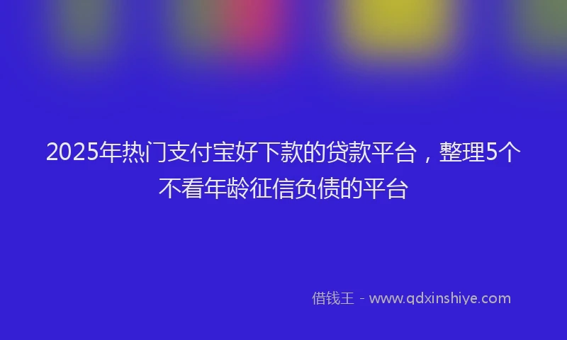 2025年热门支付宝好下款的贷款平台，整理5个不看年龄征信负债的平台