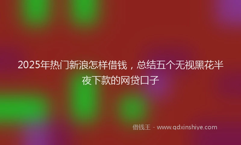 2025年热门新浪怎样借钱，总结五个无视黑花半夜下款的网贷口子