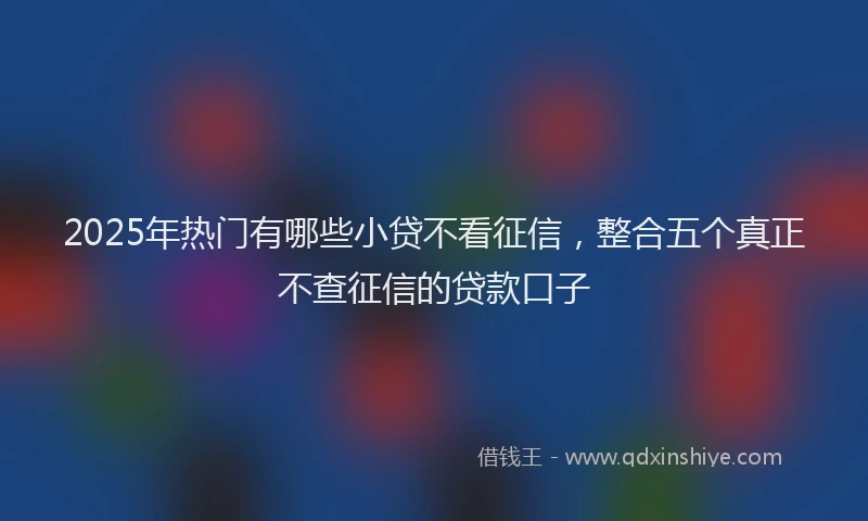 2025年热门有哪些小贷不看征信，整合五个真正不查征信的贷款口子