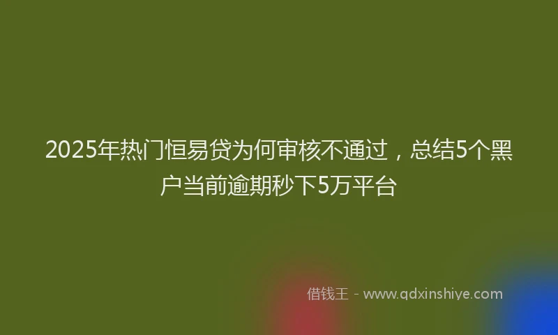 2025年热门恒易贷为何审核不通过，总结5个黑户当前逾期秒下5万平台