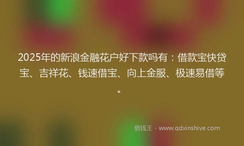 2025年的新浪金融花户好下款吗有：借款宝快贷宝、吉祥花、钱速借宝、向上金服、极速易借等。