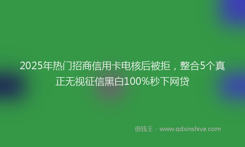 2025年热门招商信用卡电核后被拒，整合5个真正无视征信黑白100%秒下网贷