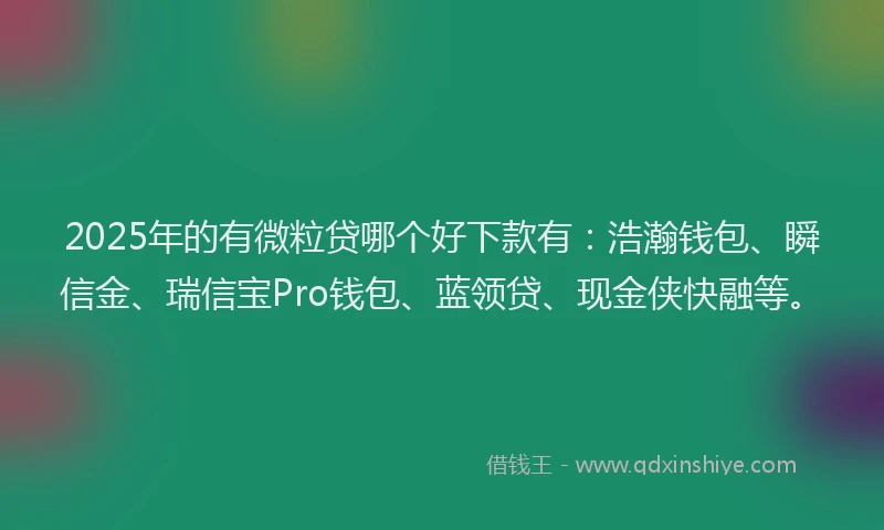 2025年的有微粒贷哪个好下款有：浩瀚钱包、瞬信金、瑞信宝Pro钱包、蓝领贷、现金侠快融等。