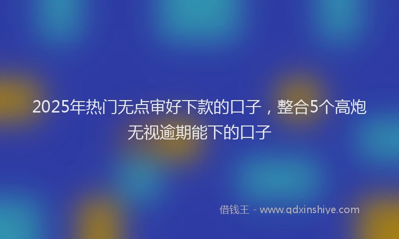 2025年热门无点审好下款的口子，整合5个高炮无视逾期能下的口子