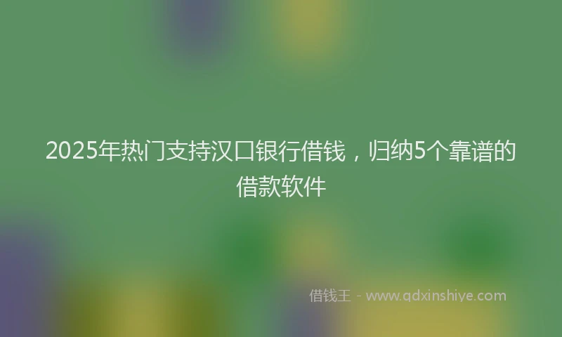 2025年热门支持汉口银行借钱，归纳5个靠谱的借款软件