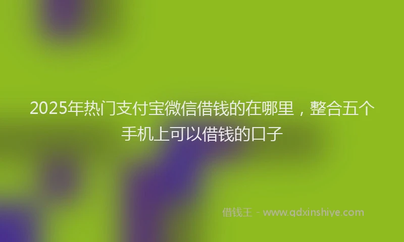 2025年热门支付宝微信借钱的在哪里，整合五个手机上可以借钱的口子