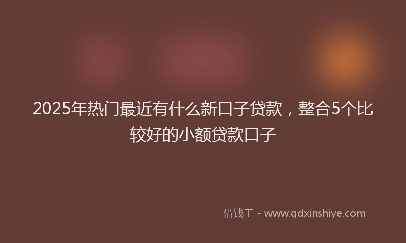 2025年热门最近有什么新口子贷款，整合5个比较好的小额贷款口子