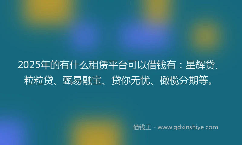 2025年的有什么租赁平台可以借钱有：星辉贷、粒粒贷、甄易融宝、贷你无忧、橄榄分期等。