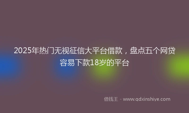 2025年热门无视征信大平台借款，盘点五个网贷容易下款18岁的平台