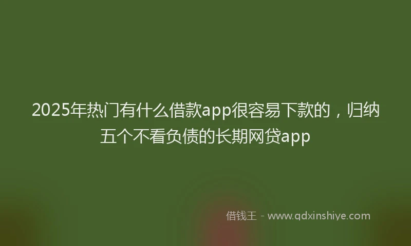 2025年热门有什么借款app很容易下款的，归纳五个不看负债的长期网贷app